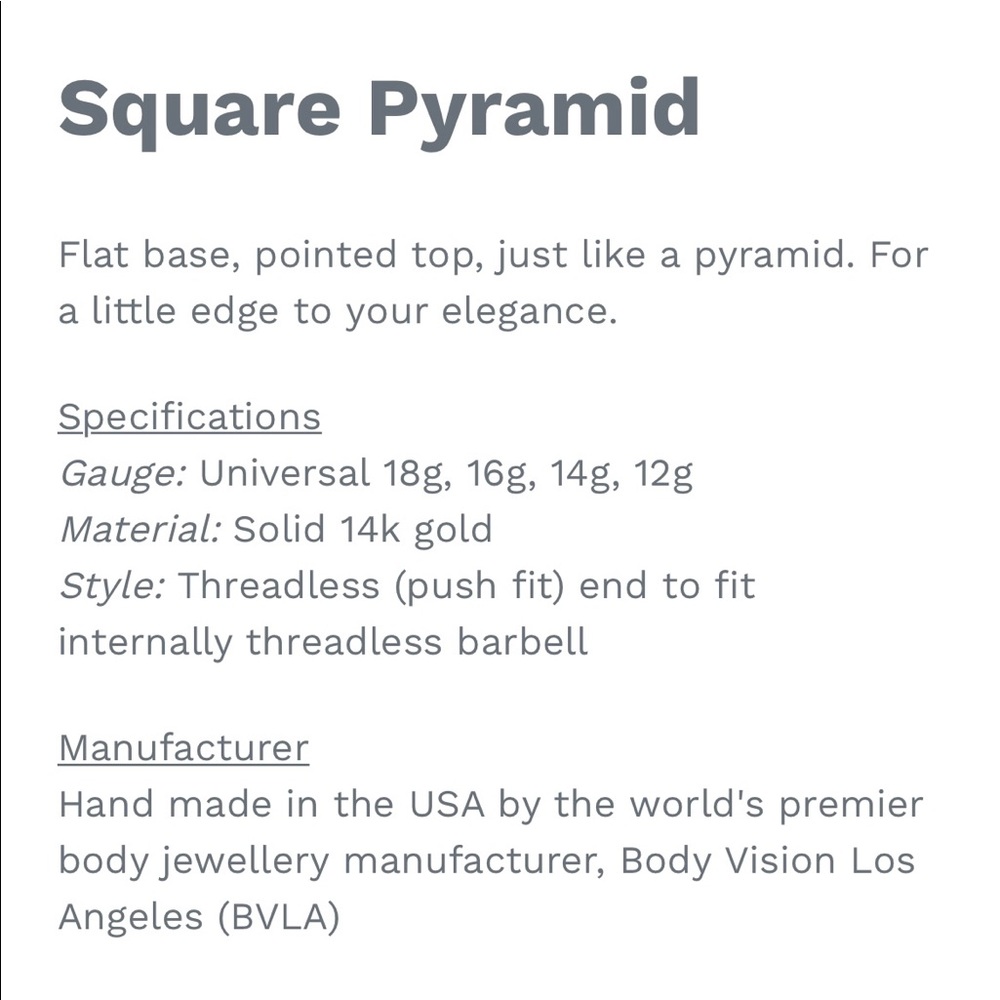 BVLA 14k rose gold pyramid ends - Picture 3 of 6